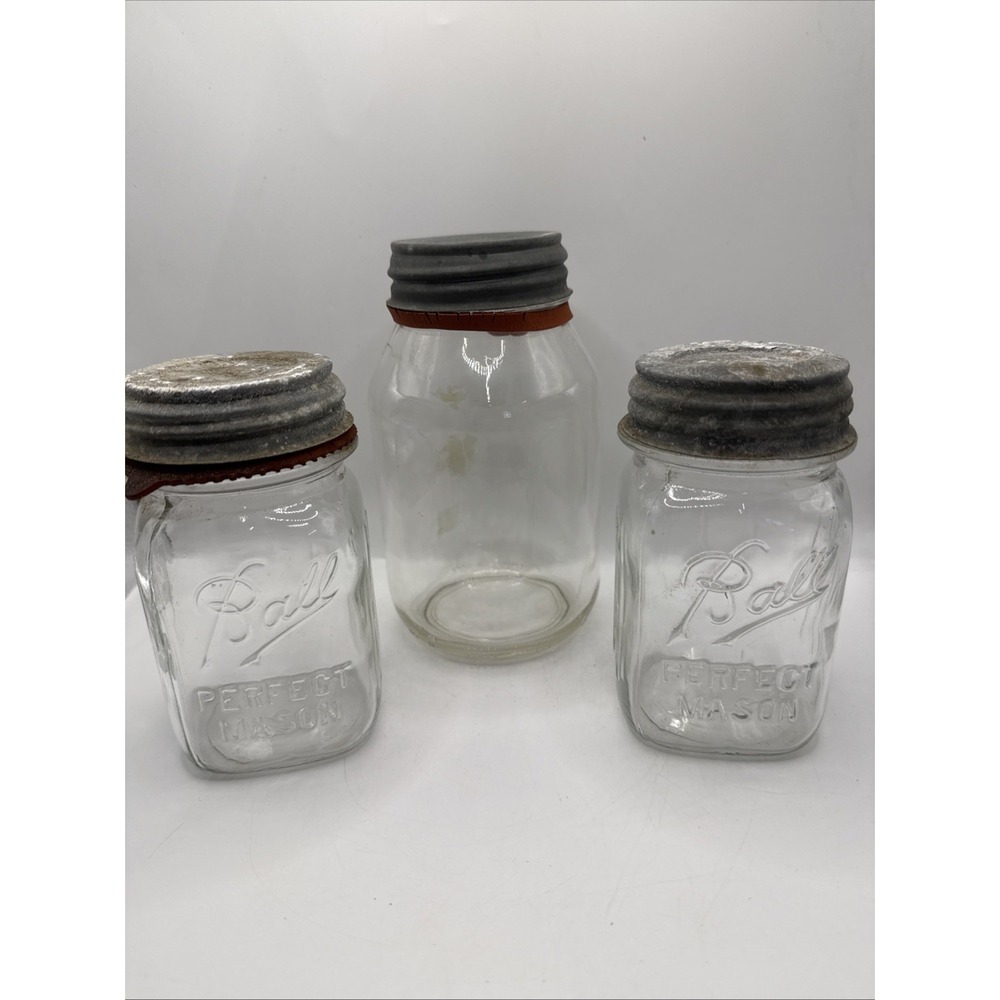 Lot of 3 Vintage Ball Mason Canning Jars